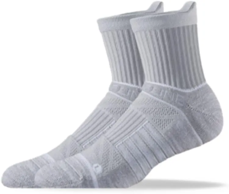 Strideline Unisex Premium Athletic Mid Socks, (1-Pack) Heather Grey, Small