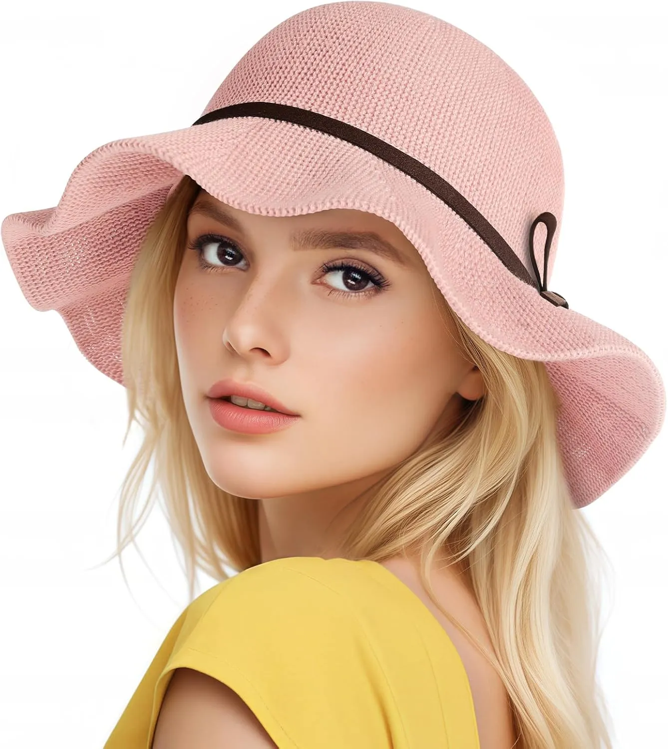 Summer Sun Hats for Women Wide Brim Beach Hats for Women UPF 50  Travel Foldable Beach Hat Floppy Knitted Sun Hat