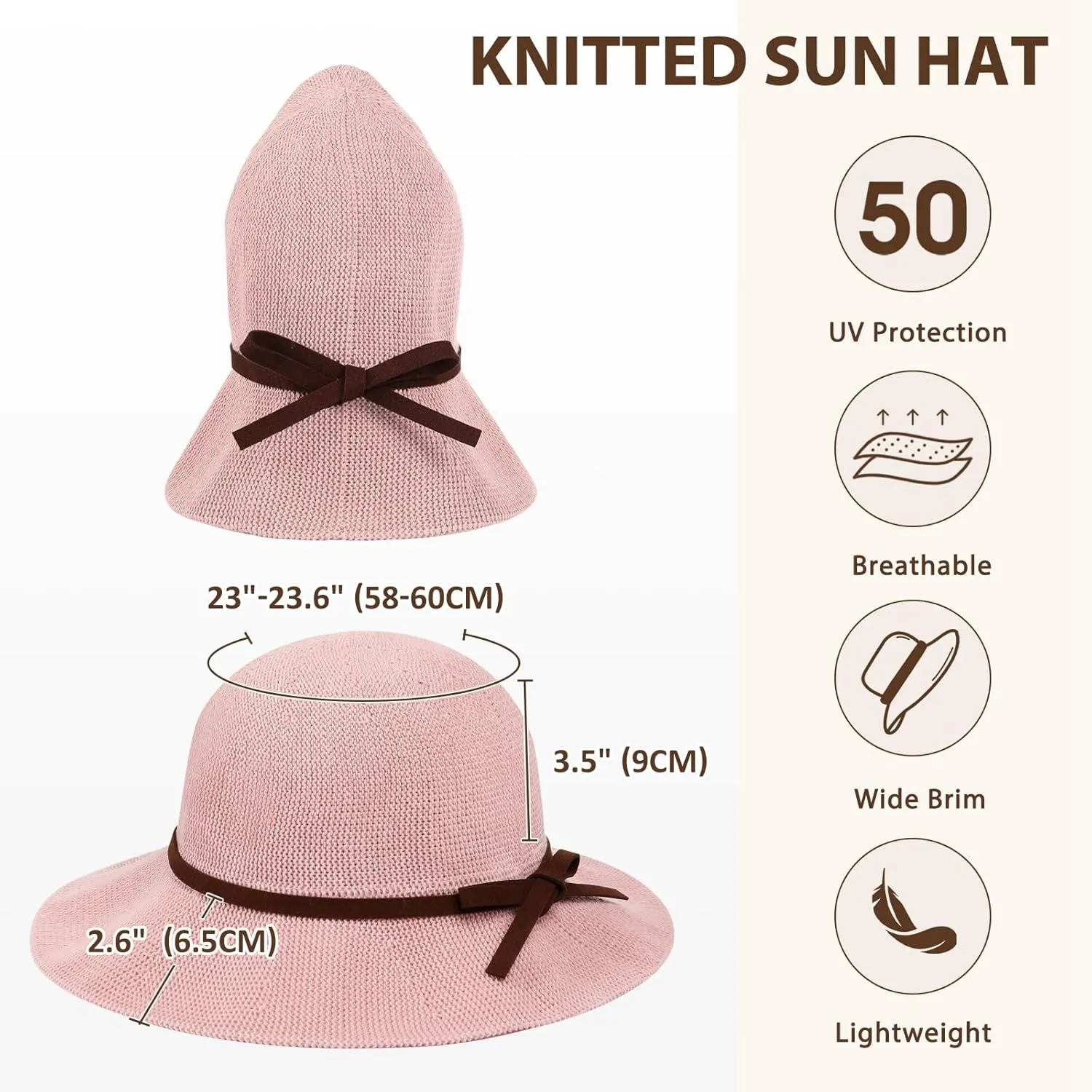 Summer Sun Hats for Women Wide Brim Beach Hats for Women UPF 50  Travel Foldable Beach Hat Floppy Knitted Sun Hat