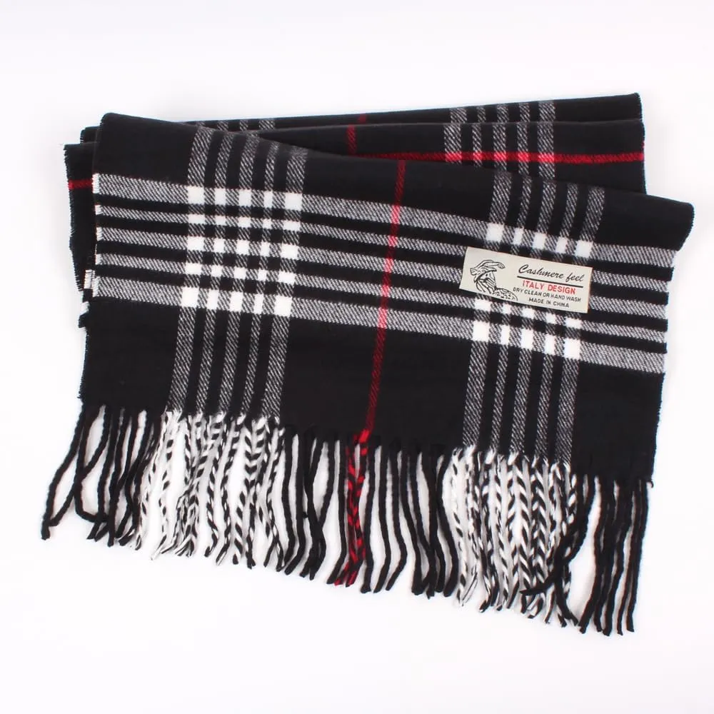 Tartan Plaid Cashmere Feel Classic Soft Luxurious Winter Scarf For Men Women