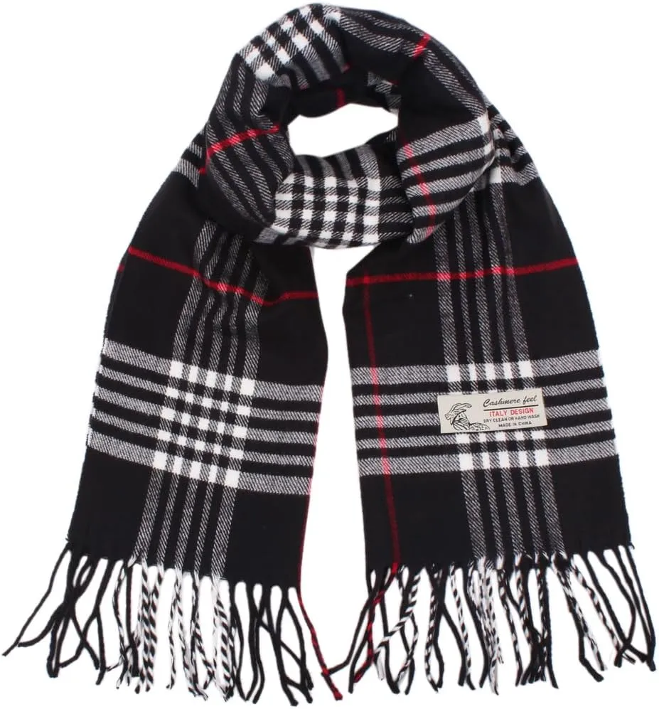 Tartan Plaid Cashmere Feel Classic Soft Luxurious Winter Scarf For Men Women