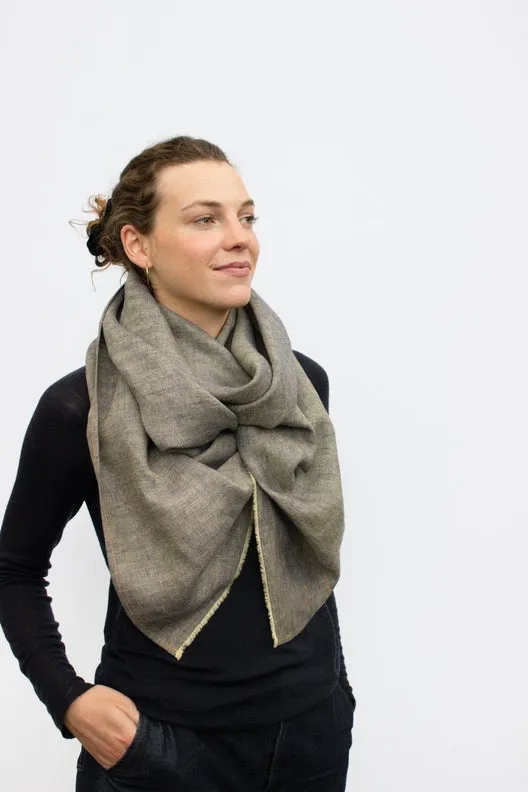 The STABLE Irish Linen Scarf - Ginger Herringbone