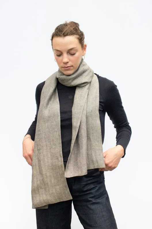 The STABLE Irish Linen Scarf - Ginger Herringbone