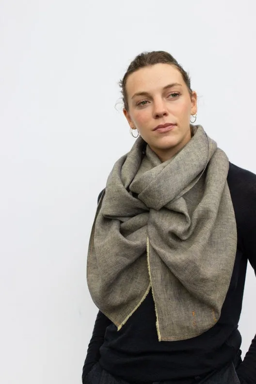 The STABLE Irish Linen Scarf - Ginger Herringbone