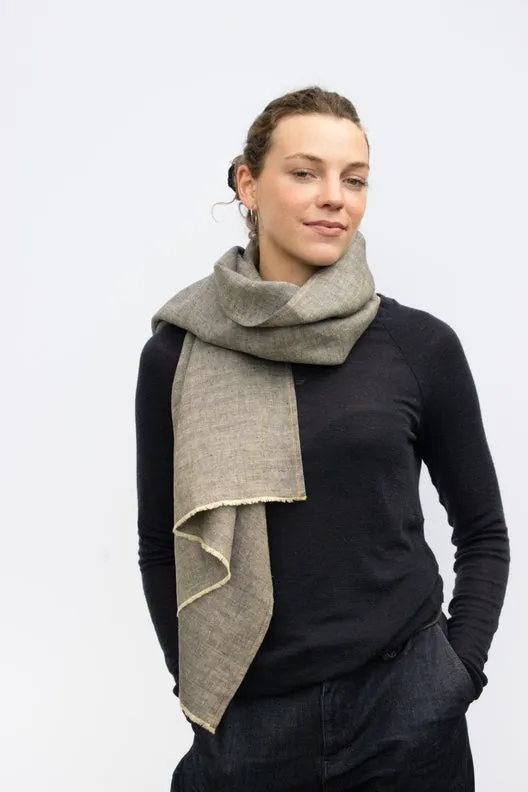 The STABLE Irish Linen Scarf - Ginger Herringbone