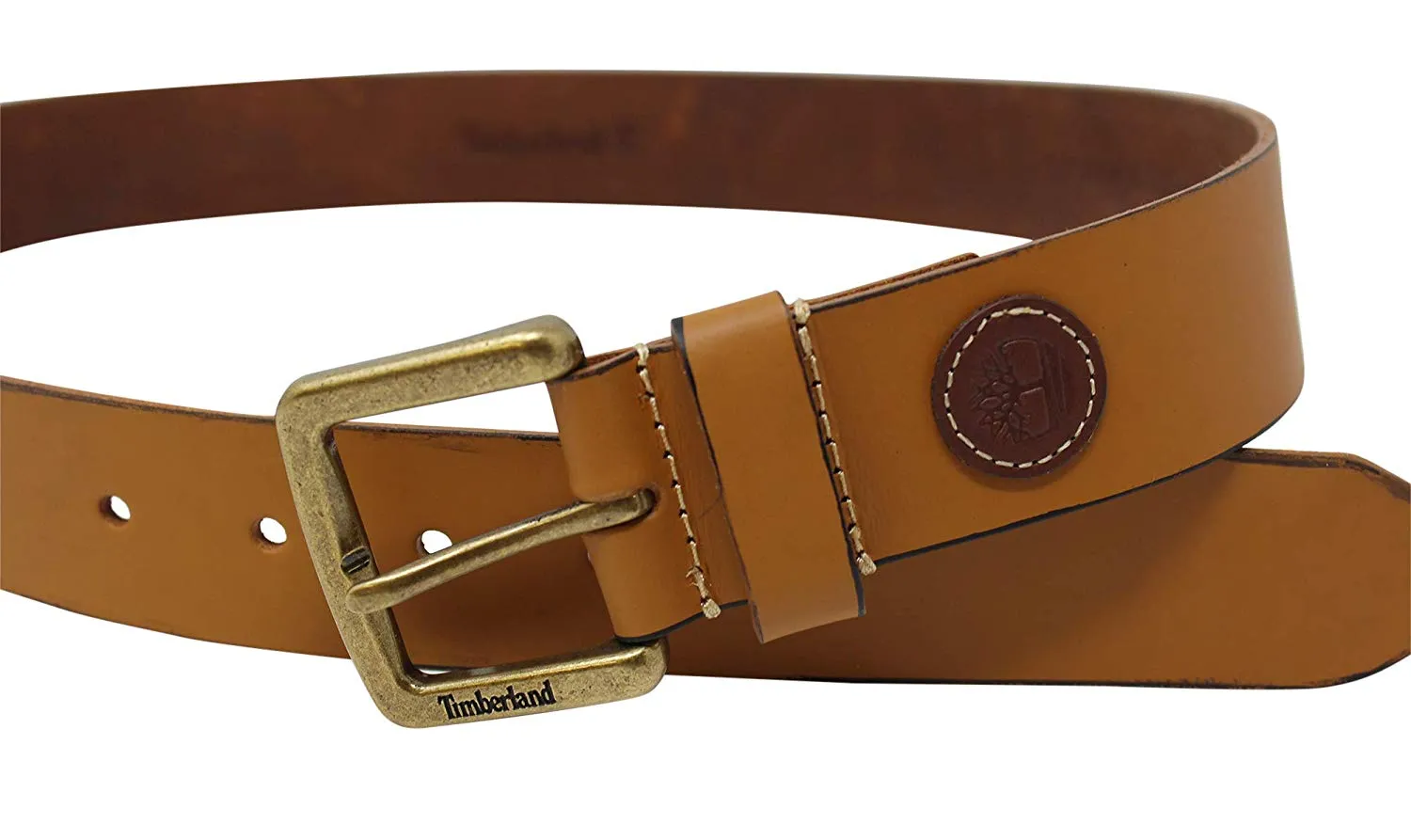 Timberland Men's 38mm Tree Patch Leather Jean Belt