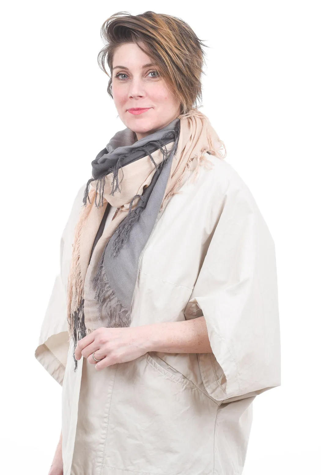 Tissue Solid Scarf, Slate/Brazilian Sand