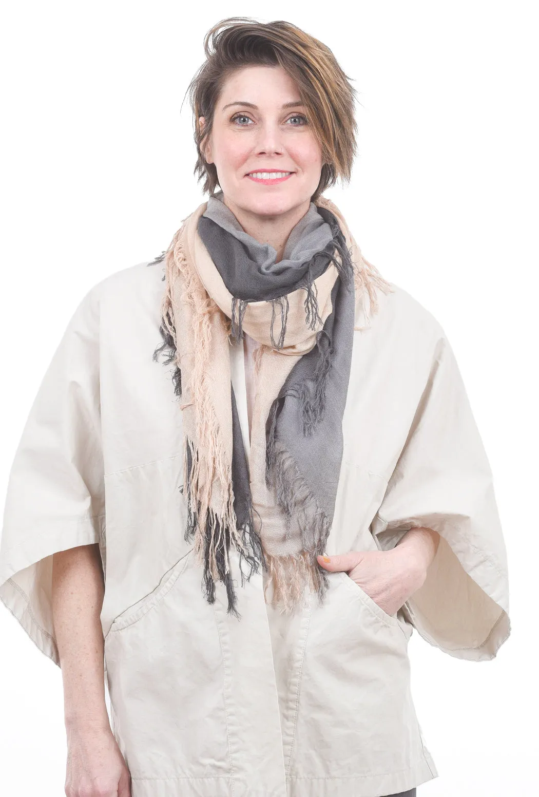 Tissue Solid Scarf, Slate/Brazilian Sand
