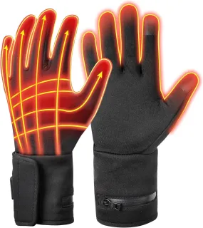 Touchscreen Heated Gloves - Rechargeable Electric Heating Gloves with 2 Batteries for Skiing, Fishing, Camping, Snowboarding