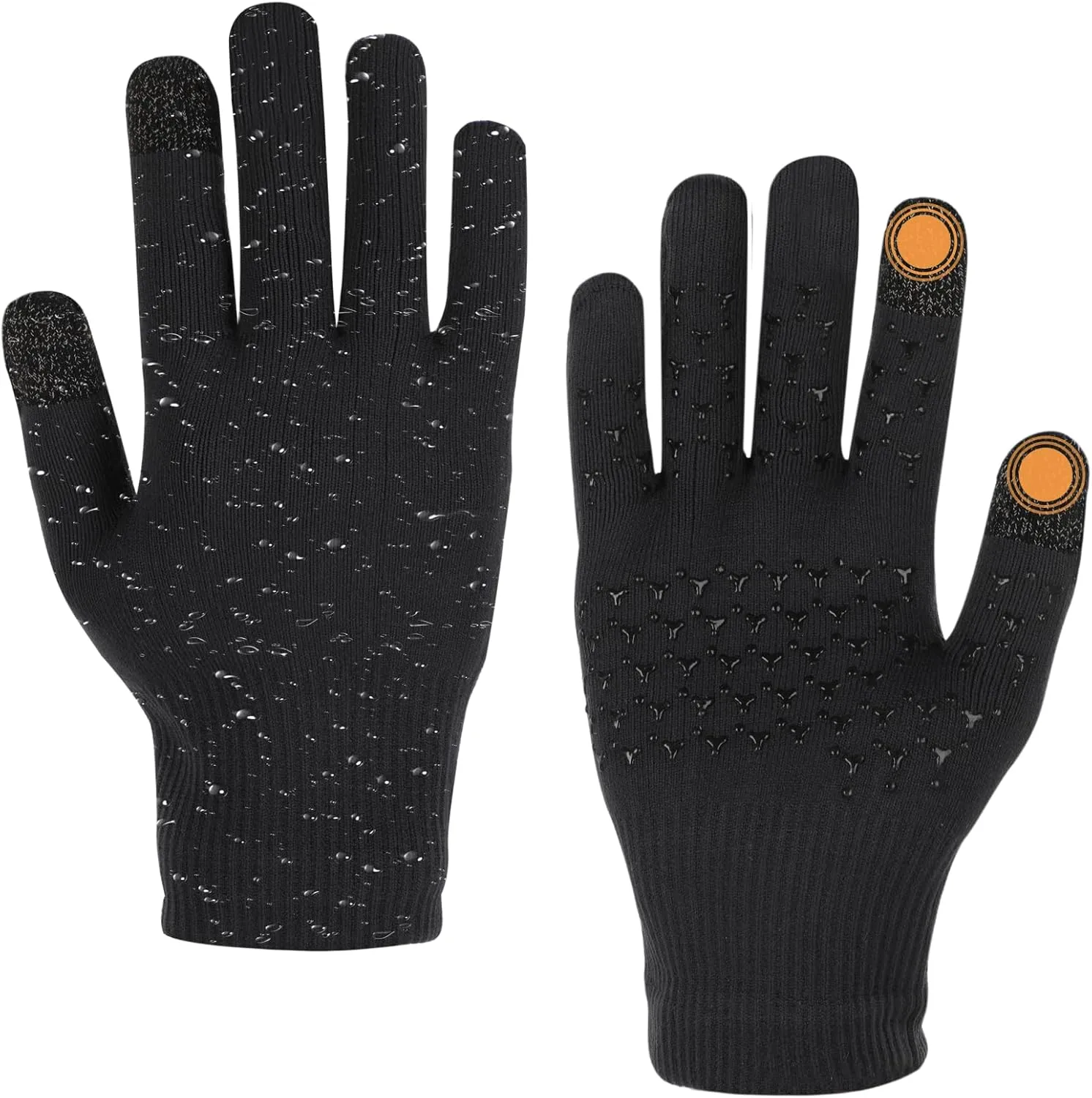 Winter Gloves, Waterproof Touchscreen Gloves, Non-Slip Warm Knitted Gloves, Soft Breathable Men Women Gloves for Skiing Cycling Hiking Running