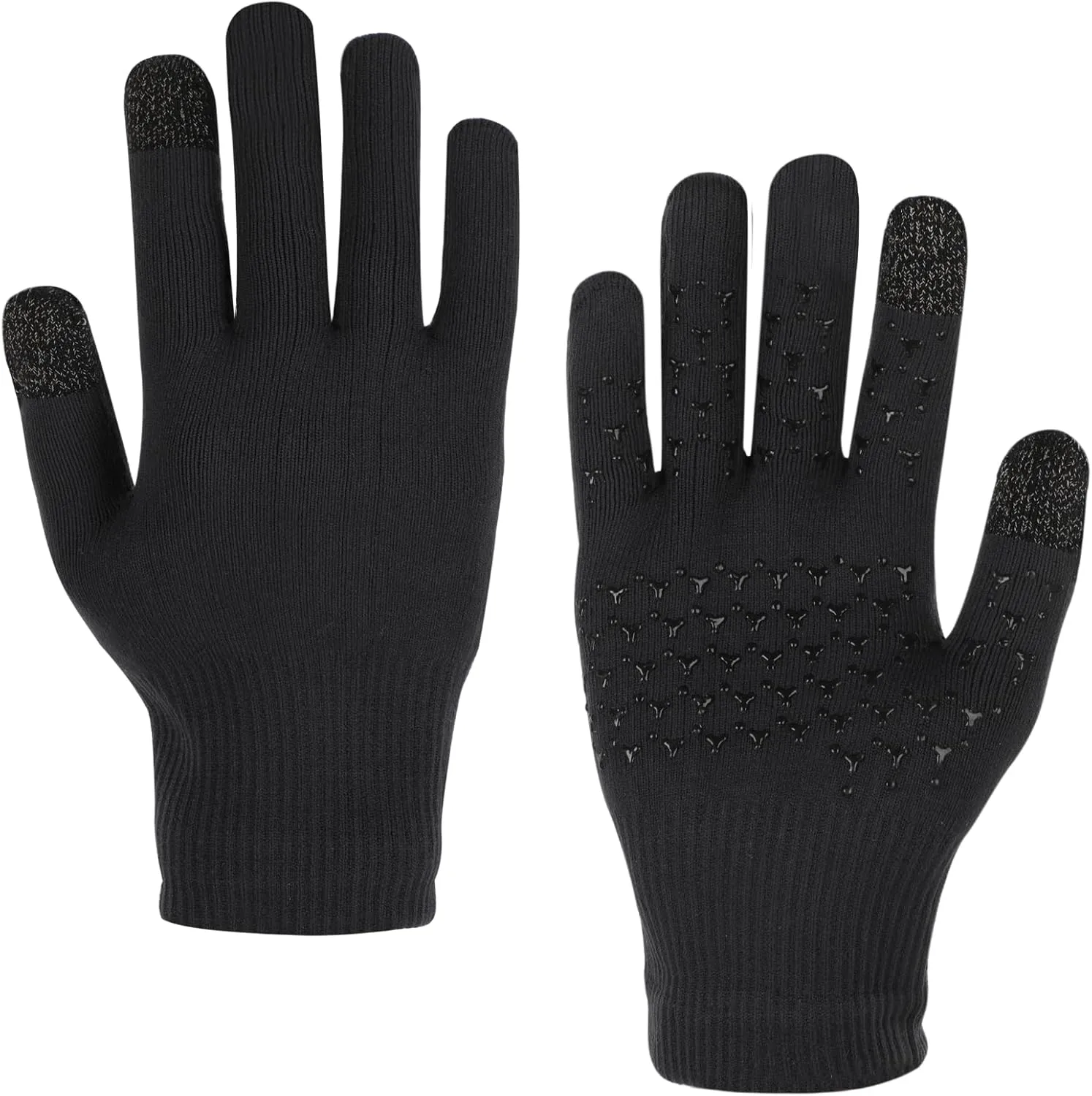 Winter Gloves, Waterproof Touchscreen Gloves, Non-Slip Warm Knitted Gloves, Soft Breathable Men Women Gloves for Skiing Cycling Hiking Running