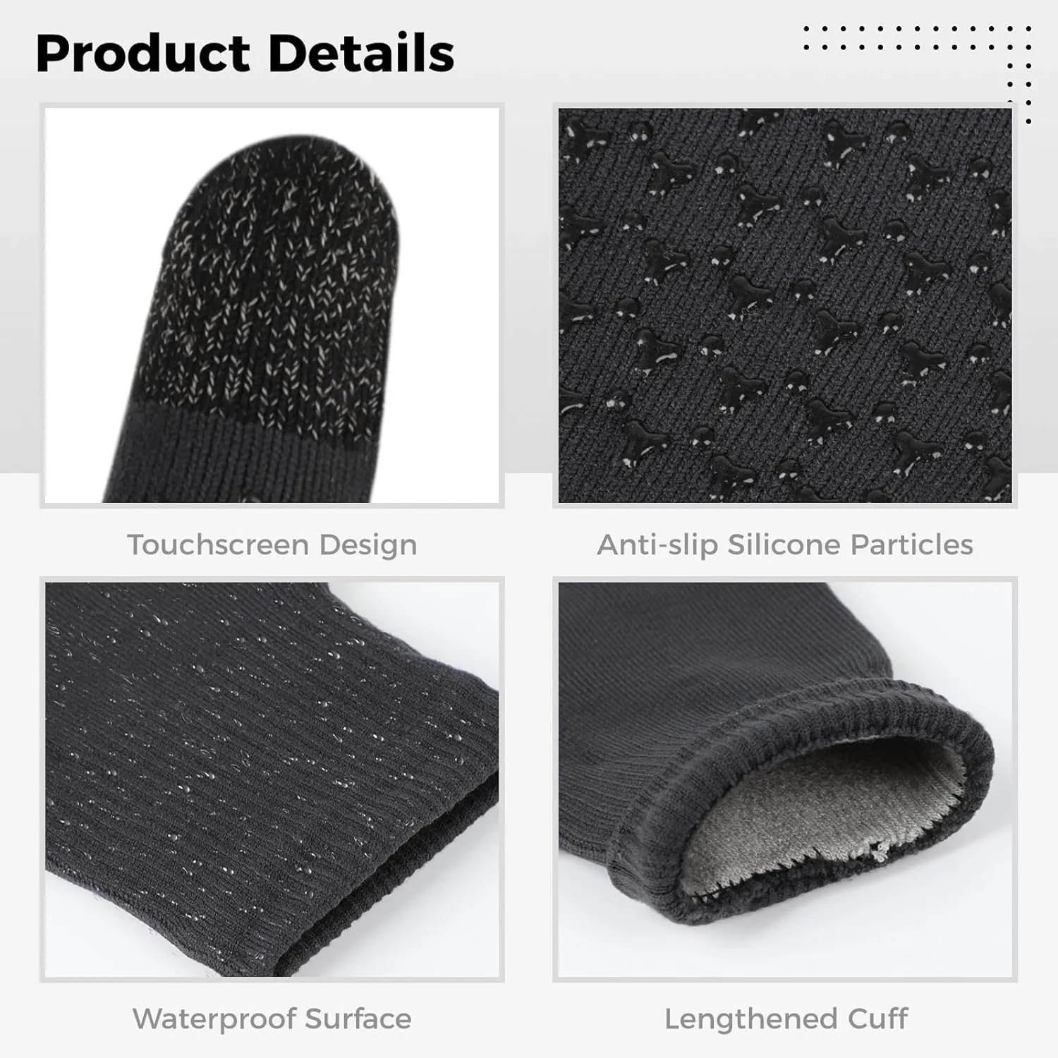 Winter Gloves, Waterproof Touchscreen Gloves, Non-Slip Warm Knitted Gloves, Soft Breathable Men Women Gloves for Skiing Cycling Hiking Running