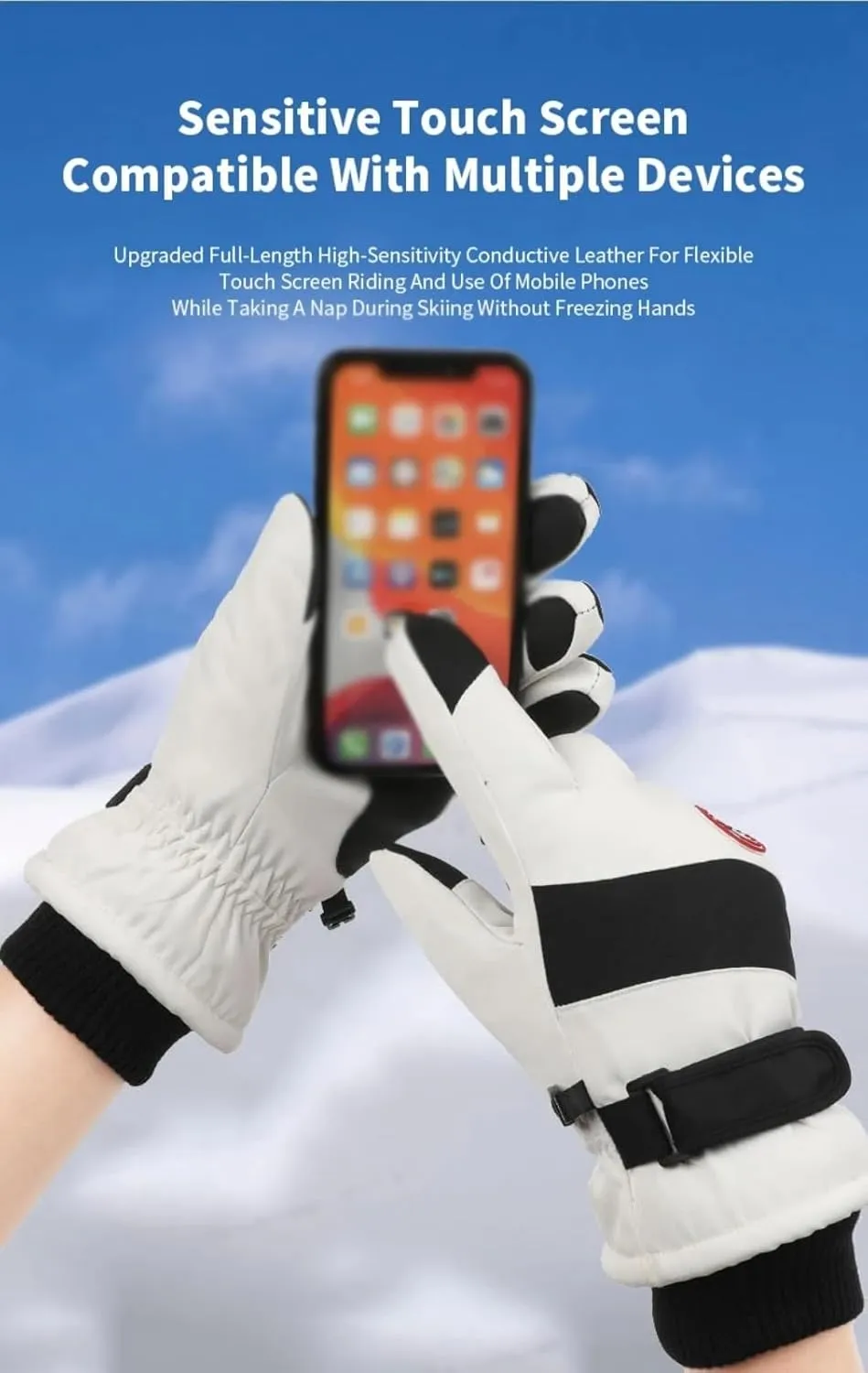 Winter Warm Gloves for Men Women Touchscreen Gloves Cold Weather Windproof Thermal Snow Gloves for Running Cycling Skiing Working Hiking