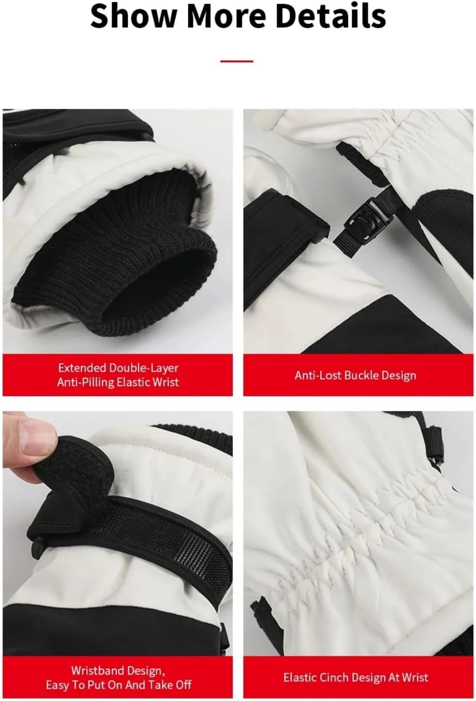 Winter Warm Gloves for Men Women Touchscreen Gloves Cold Weather Windproof Thermal Snow Gloves for Running Cycling Skiing Working Hiking