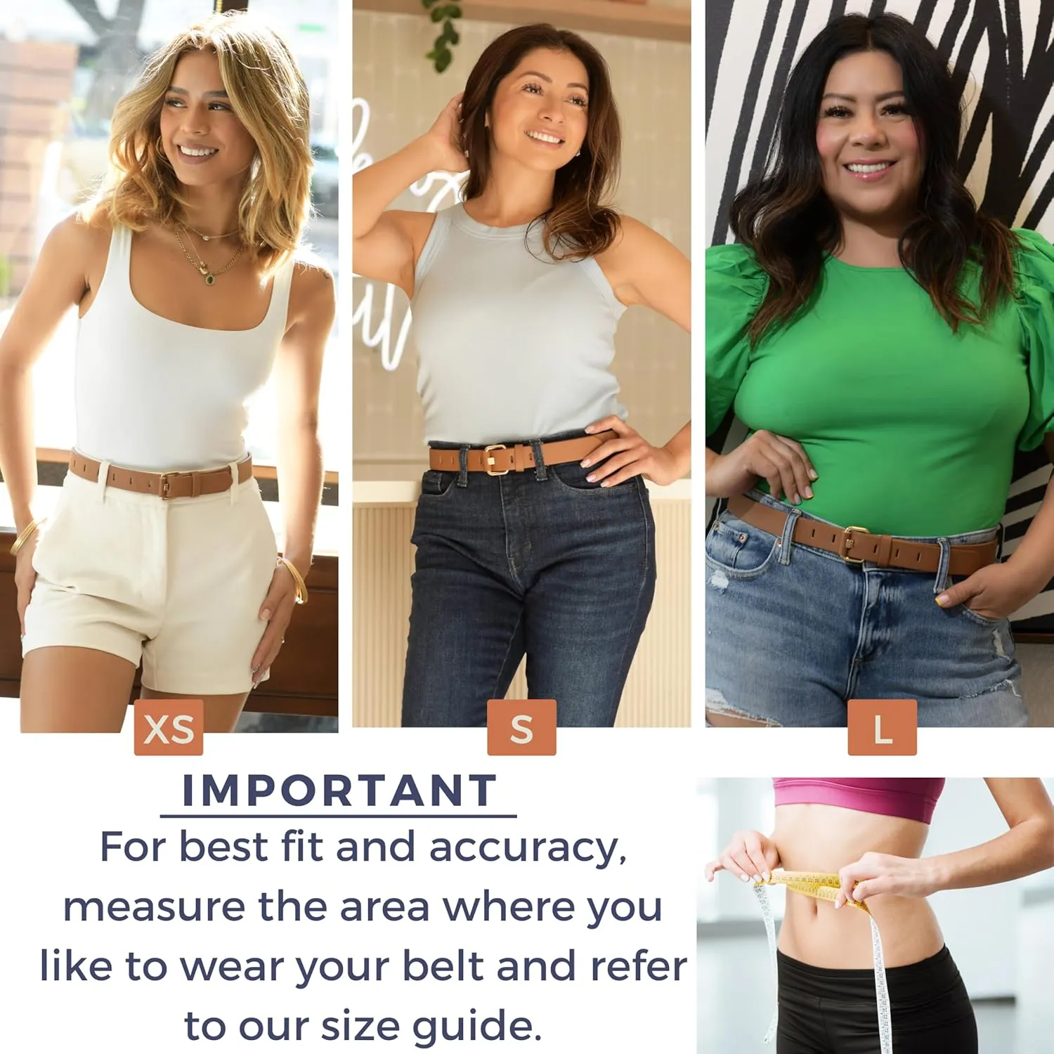Women’s Brown Vegan Leather Belt – Adjustable Belt with Gold Buckle for Jeans, Dresses, Casual & Everyday Outfits