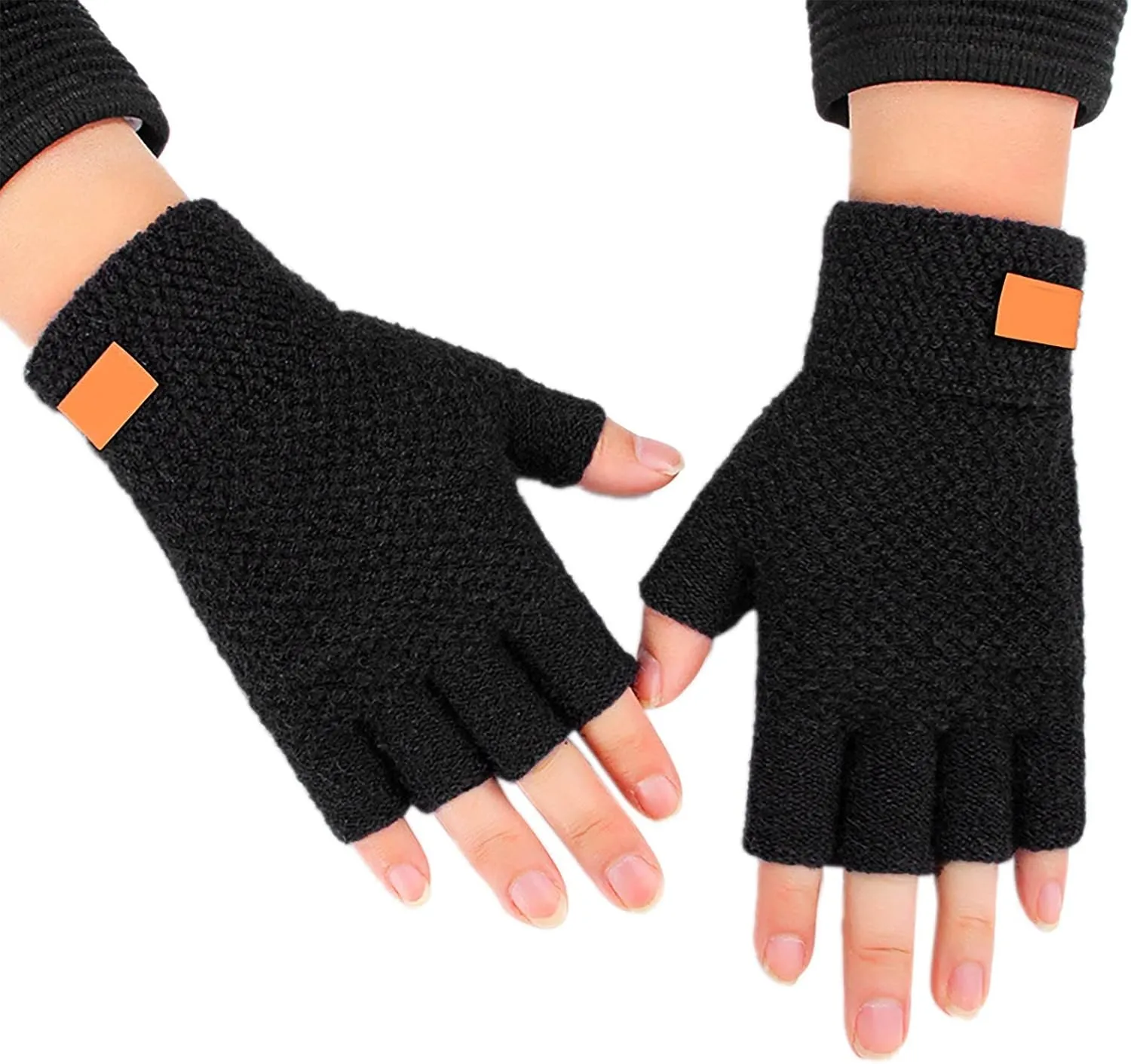 Women's Warm Winter Touchscreen Gloves Elastic Cuff Lined Knit Gloves Winter Texting Gloves