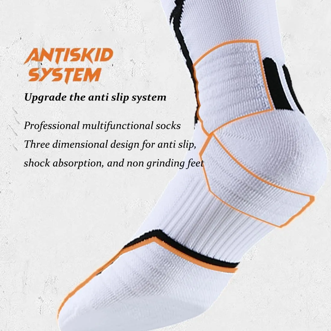 YWSLRC Men Athletic Socks Performance Cushioned Sports Crew Socks With Arch Compression for Basketball Hiking Cycling